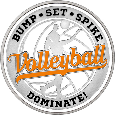 Orange "Volleyball" with White Outer Circular Borders